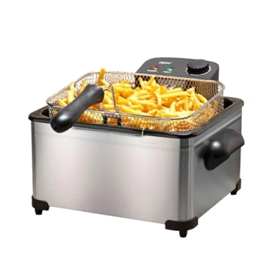 Afbeelding van alpina Dubbele Frituurpan 5 Liter Friteuse 2000W 3 Frituurmanden