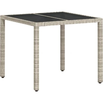 Afbeelding van vidaXL 5 delige tuin eetset met kussens lichtgrijs poly rattan