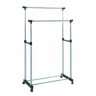 Afbeelding van Haku Möbel 44732 kledingrek, stalen buis/pvc, aluminium/chroom/grijs