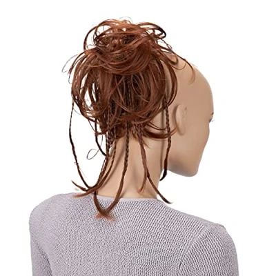 Afbeelding van PRETTYSHOP XXL Haarstukje Haarwokkel Bruids Kapsel Opgestoken Volumineus Golvend Knoet Koperbruin G14D
