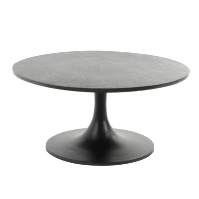Afbeelding van Rickerd salontafel Ø76 cm antiek zwart/zwart