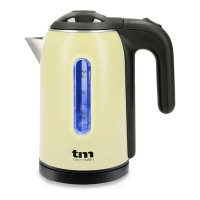Afbeelding van Elektrische waterkoker met ledverlichting TM Electron Roestvrij staal Crème