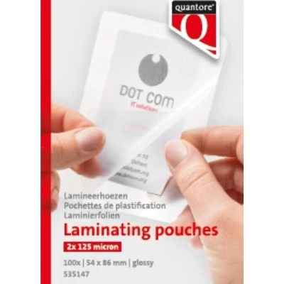 Afbeelding van Lamineerhoes Quantore creditcard 54x86mm 2x125micron 100stuks