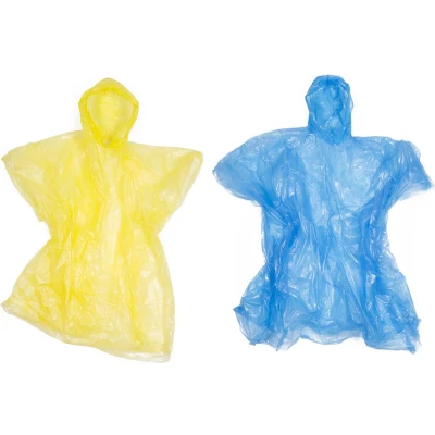 Afbeelding van Benson Wegwerp Poncho Transparant 8 stuks Geel &amp; Blauw