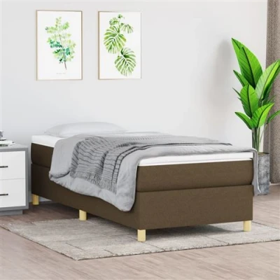 Image de vidaXL Sommier à lattes de lit avec matelas Marron foncé 80x200 cm