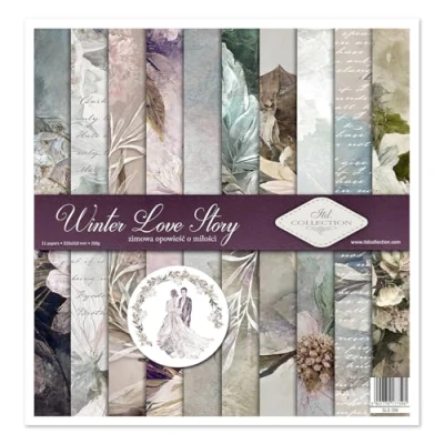 Afbeelding van ITD Collection scrapbooking pakket 12 x inch, papier, decoratief decoupage, kaarten maken, papierformaat 310 320 mm (Winter Love Story, SLS056)