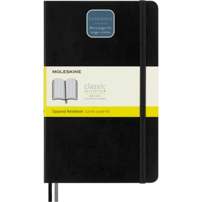 Afbeelding van Moleskine Classic Notitieboek Expanded Large Softcover Geruit Zwart