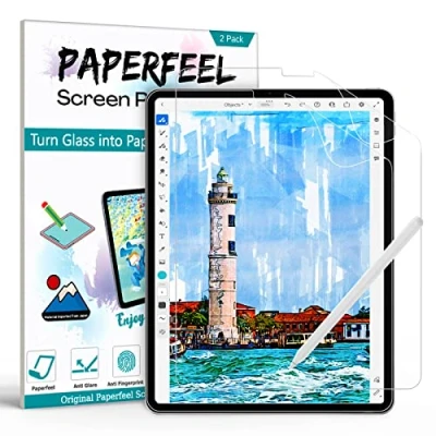 Afbeelding van [2 stuks] Paperfeel displaybeschermer voor iPad Pro 11 inch Alle modellen, Air 5/4 2022/2020 (5e/4e generatie 11,9 inch), matte PET papierfilm tekenen, schrijven anti gloeiing, vingerafdruk