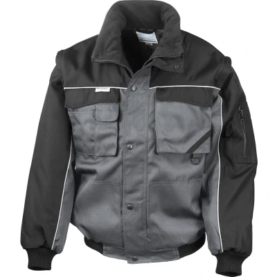 Afbeelding van Result Heavy Duty Removable Sleeve Jacket R71 Grey / Black