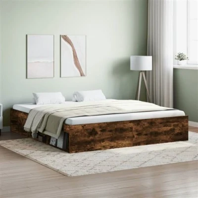 Afbeelding van Bedframe Bruineikenkleurig 140X200 cm 180 x 200 / Gerookt eiken