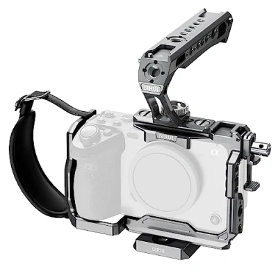 Afbeelding van SIRUI FX3/FX30 Camerakooi met bovenste handgreep, HDMI kabelbinder, schroefdraadgaten 6,35 mm tot 20, ARRI 3/8&quot; 16 locatiegaten, NATO rail, compatibel Sony handgreep