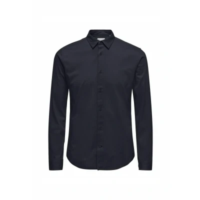 Afbeelding van Only &amp; Sons Robin Stretch NOOS Zakelijk overhemd, Heren, Maat: XXL, Dark navy