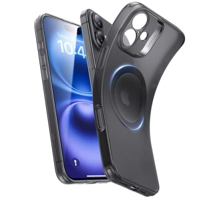 Afbeelding van ESR Beschermhoes voor iPhone 16, compatibel met MagSafe, camerabescherming, schokbestendig, vergeling en krasbestendig, magnetische telefoonhoes Zero serie, zwart
