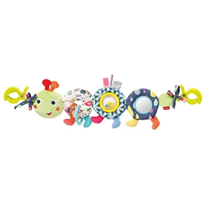 Afbeelding van Fehn Color Friends mobiele activiteitenketting Chenille mobiel met schattige rups flexibel op te hangen speelgoed kinderwagenspeelgoed voor baby&#039;s en peuters vanaf 0 maanden