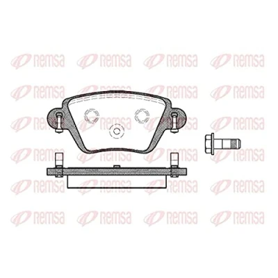 Afbeelding van REMSA 0777.10 Remblokkenset Achteras Met kleeffolie, schroeven toebehoren, veer RENAULT: Kangoo I, I Express, JAGUAR: X Type Saloon