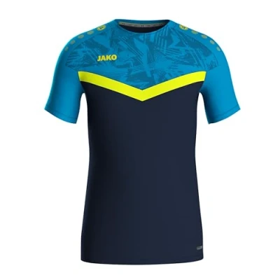 Afbeelding van JAKO T shirt Iconic marine blauw/fluogeel 34 / 116