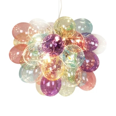 Afbeelding van By Rydéns Gross glazen hanglamp, bont, 50 cm