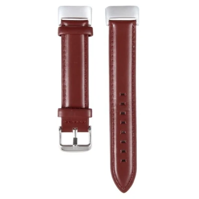 Afbeelding van Fitbit Charge 5 &amp; 6 bandje Echt leer Bordeaux Horlogebandje