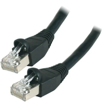 Afbeelding van Exertis Connect Patchkabel S/FTP, PiMF, CAT.6, zwart, 10,0 m met bijzonder smalle knikbeveiliging (CAT6, 10 m), Netwerkkabel