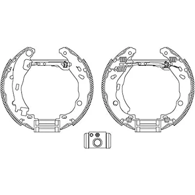 Afbeelding van HELLA Shoe Kit Pro 8DB 355 004 921 Remschijf, trommelrem Met wielremcilinder, stel element LANCIA: Ypsilon II