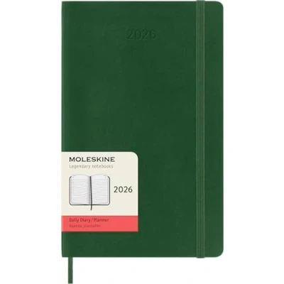 Afbeelding van Moleskine 12 maanden dagkalender 2026, groot/A5, 1 tag = pagina, zachte band, myrtengroen