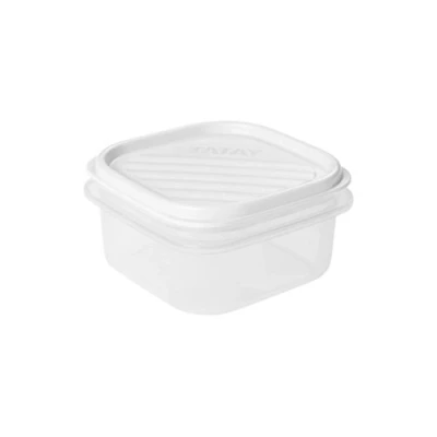 Image de TATAY Boîte Alimentaire, Hermétique, 0.3 L Capacité, Couvercle à pression flexible, sans BPA, passe au Micro ondes et Lave vaisselle, Blanc. Dimensions : 10 x 5,5 cm