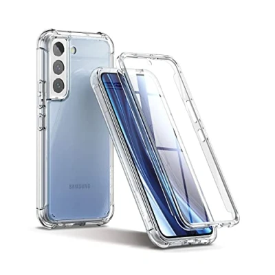 Afbeelding van SURITCH beschermhoes voor Samsung S22 5G, 360 graden, transparant, schokbestendig, siliconen, ultradun, krasbestendig, volledige bescherming, Galaxy 5G 6,1 inch