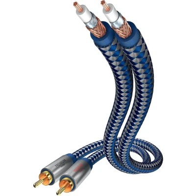 Afbeelding van Inakustik 00404015 Cinch Audio Aansluitkabel [2x stekker 2x stekker] 1.50 m Blauw, Zilver Vergulde steekc