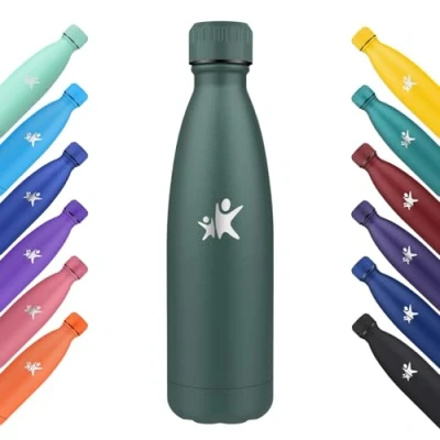 Afbeelding van KollyKolla 750 ml thermosfles, roestvrijstalen herbruikbaar, BPA vrije metalen thermische waterfles voor sport, volwassenen, school, reizen, groen