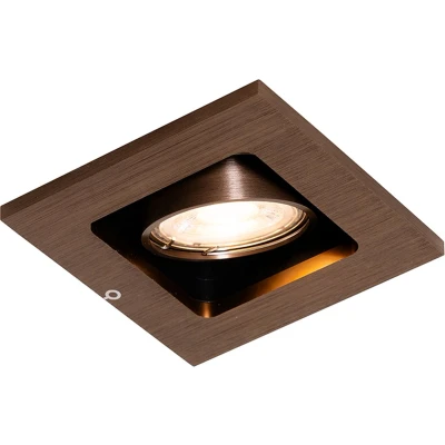 Afbeelding van QAZQA qure Moderne Inbouwspot 1 lichts L 10 cm Brons Woonkamer Slaapkamer Keuken
