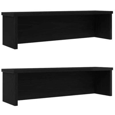 Afbeelding van vidaXL Keukenrekken stapelbaar 2 st 60x15x16 cm zwart