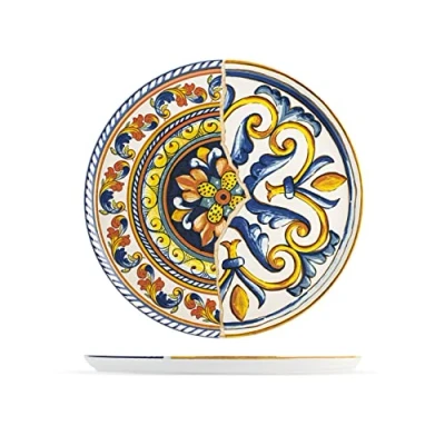 Afbeelding van H&amp;H Positano Pizzaplaat van Stoneware, meerkleurig, 33 cm, 6 stuks