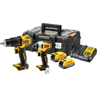 Image de DEWALT DCK2062E2T QW Kit machine sans fil 18V XR Brushless DCD709 + DCF809 en TSTAK (2x 1.7Ah batterie POWERSTACK chargeur)