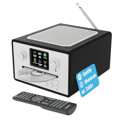 Afbeelding van Majority Homerton 2 Internet, Bluetooth, DAB en FM Radio + CD Speler Zwart