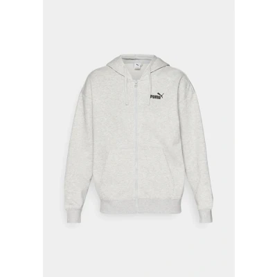 Afbeelding van PUMA ESS Small No. 1 Logo Comfort hoodie met volledige ritssluiting voor Dames, Grijs, Maat XXS