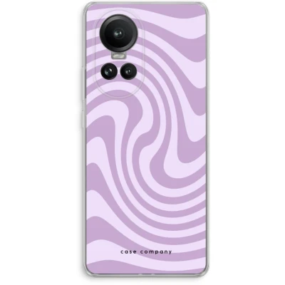 Afbeelding van Case Company® hoesje geschikt voor Oppo Reno 10 Pro Swirl Paars Soft Cover Telefoonhoesje Bescherming aan alle Kanten en Schermrand