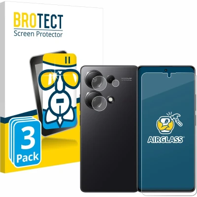 Afbeelding van BROTECT Screenprotector voor Xiaomi Redmi Note 13 Pro 4G (Voor+Camera) Folie Beschermfolie Beschermglas transparant (3 Stuks)