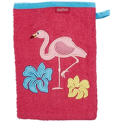 Image de Playshoes gant de toilette flamingo junior 20 x 15 cm coton rose