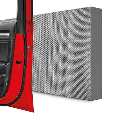 Afbeelding van STRACKS® 4 stuks garagewandbescherming, 40 x 20 3 cm, extra dik, voor je auto en garagemuur, zelfklevende deurrandbescherming, set van grijze tegels