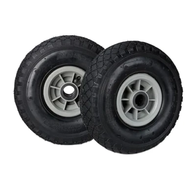Afbeelding van Relaxdays steekwagenwiel 2 steekwagenwielen luchtband rubber reservewiel 3.00 4 Zwart grijs