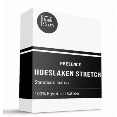 Afbeelding van Hoeslaken Jersey , Egyptisch Katoen 80/90x200/220 cm Wit Taupe Presence Geschikt Voor Matrassen Tot 35 Hoog Ga naar Dekbed Discounter.nl