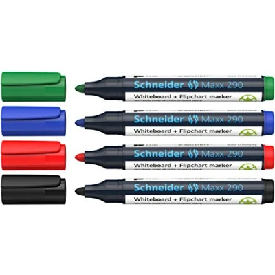 Afbeelding van Schneider Schreibgeräte Maxx 290 129094 Whiteboardmarker Zwart, Rood, Blauw, Groen 4 stuk(s)