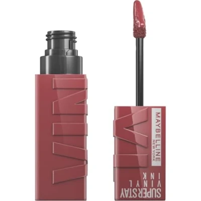 Image de Maybelline New York Rouge à Lèvres Liquide Effet Vinyl Brillant Longue Tenue SuperStay Ink Teinte : Witty (40)
