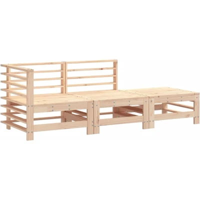 Afbeelding van 3 Delige Loungeset Massief Grenenhout