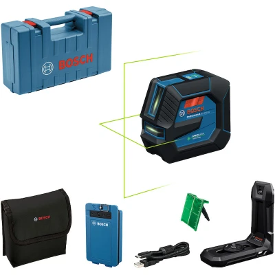Afbeelding van Bosch Professional GLL 20 22 G Lijnlaser (1 x accu BA 3.7V Li Ion 3.0Ah XL, laserrichtbord, houder LB10, USB A naar C kabel, tas)