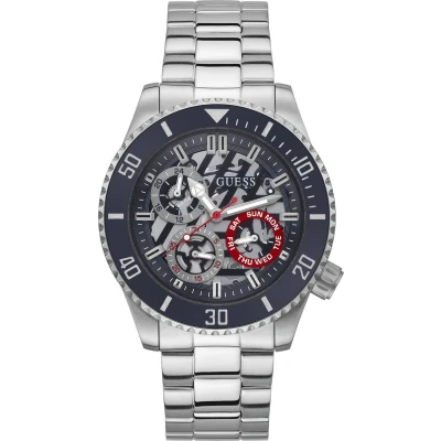 Afbeelding van Guess AXLE Chronograaf silvercoloured, Heren, Maat: One Size, Silver coloured