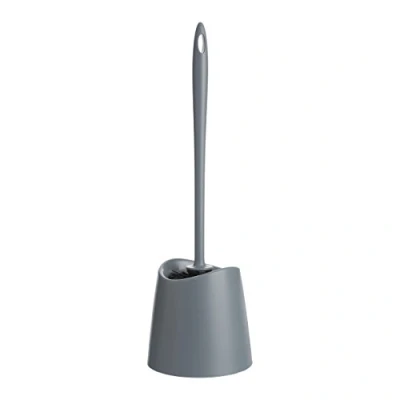 Image de TATAY Brosse Toilettes WC Matériaux Résistants Design Moderne Fixe et Durable pour Hygiène Parfaite Plusieurs Couleurs Disponibles 12 x 38 cm Gris