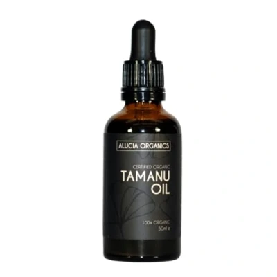 Afbeelding van Gecertificeerde biologische tamanu olie (Tamanu Oil) van Alucia Organics 50 ml zuiver, natuurlijk, koudgeperst, veganistisch, dierproefvrij, voor huid, gezicht, lichaam, massage