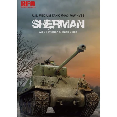 Afbeelding van 1:35 Rye Field Model 5042 SHERMAN w/Full Interior&amp;Workable Track Links Plastic Modelbouwpakket