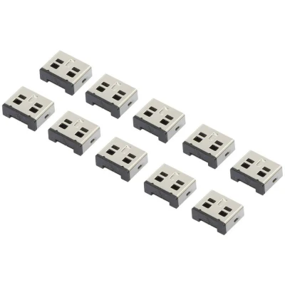 Afbeelding van Renkforce rf USBBlocker 02 USB poortslot Set van 10 stuks Zilver Zonder sleutel